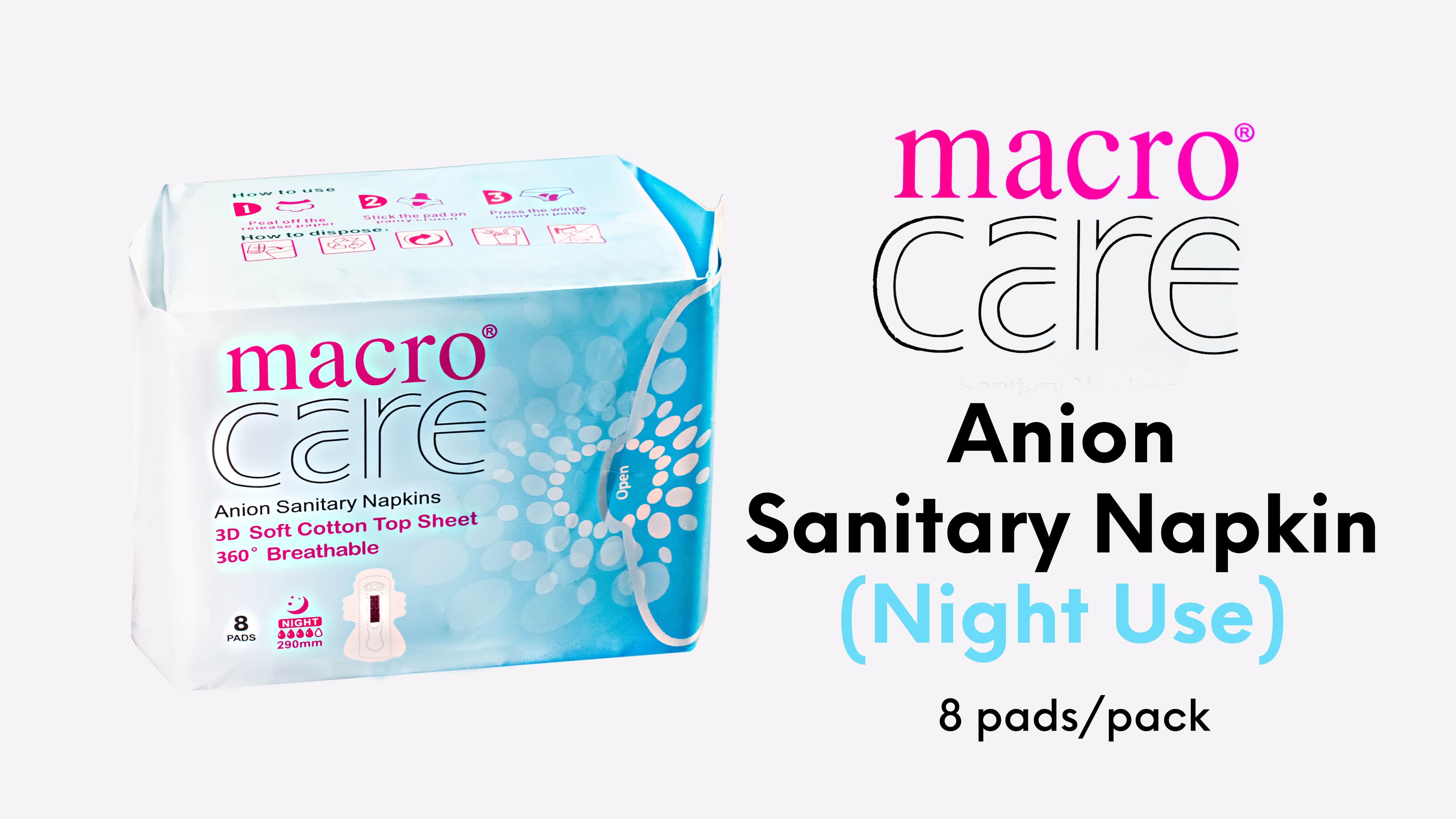 Macro Care Anion Sanitary Napkin (Night Use) GENIE Orders